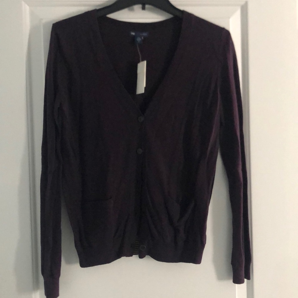 Gap dark purple cardigan sz small NWT